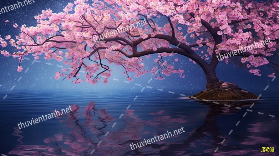 Tranh dán tường hoa anh đào-JP-541 - Tranh tường chất lượng cao